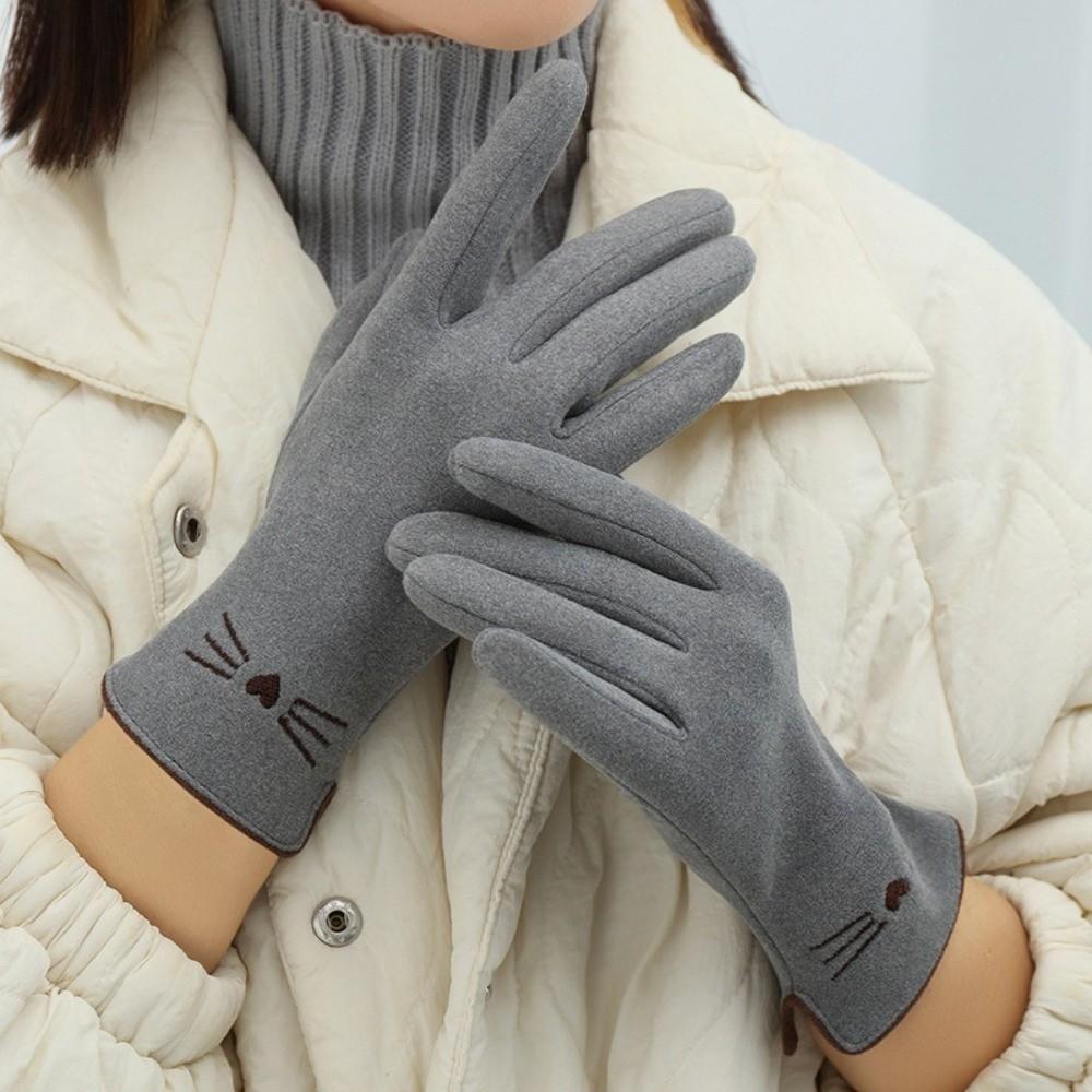 Plush Touch Screen Gloves Warm Driving Mittens New Skiing Gloves Autumn and Winter