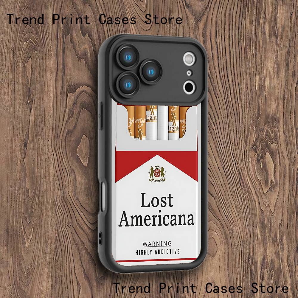 M-MGK Lost Americana LA Phone Case For iPhone 17,16,15,14,13,12,11,Pro,Max,Plus,X,XS,SE4,E,Mini Black Thickened Border Case