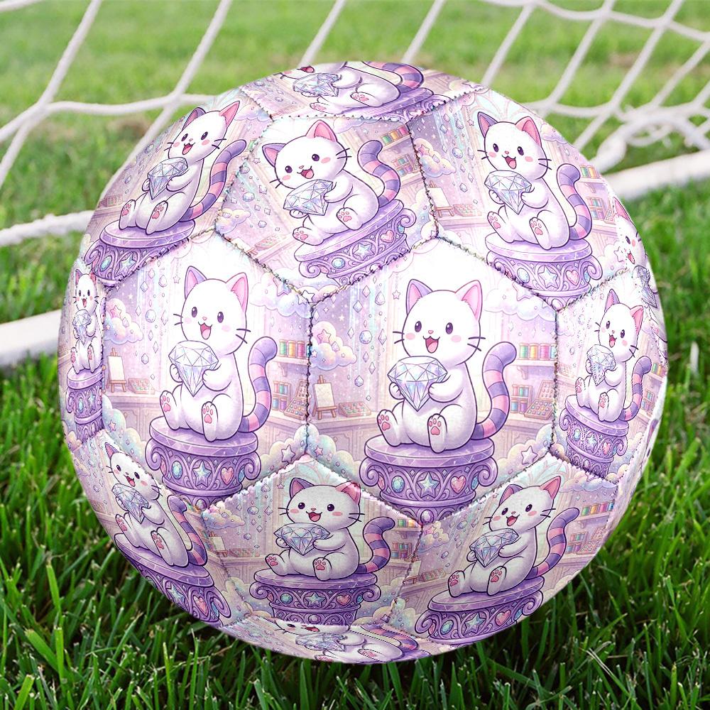 1pc Magical Cat Kingdom Size 5 Soccer Ball Professional Lightweight Durable Match Training Football Indoor &Outdoor Sports BallTraining Ball Y84