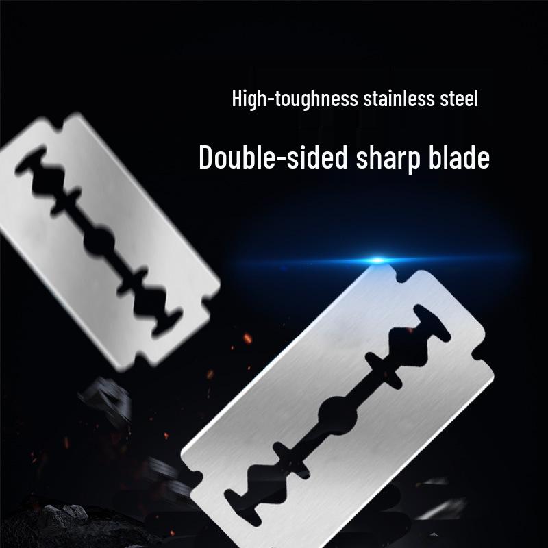 Dual Edge Stainless Steel Manual Shaving Razor with Replacement Blades