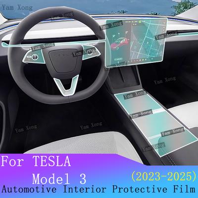 For Tesla Model 3 -2025 Car Full Set Interior Film Navigation Screen Protection Center Console Transparent Anti-scratch Film