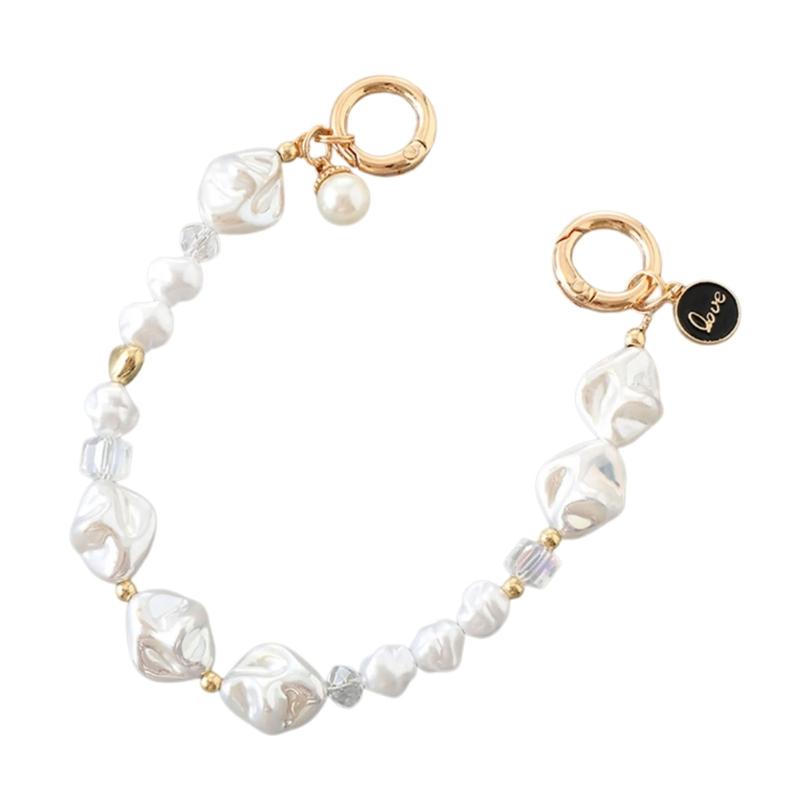 

Элегантный ремешок на запястье для телефона из жемчуга, модный шнурок для телефона, шарм для сумки, цепочка-украшение для чехла телефона для женщины