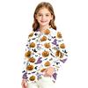 Girls School Uniform Long Sleeve Top with Halloween Print