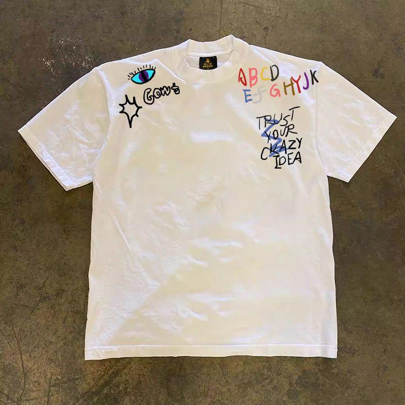 

Зарабатывайте деньги на благотворительность 3a260G Чистый хлопок двойная пряжа! Вверх, человек! Тяжелая футболка с коротким рукавом свободного кроя для пары, женская, мужская 3A [double yarn pure cotton 260g] White L