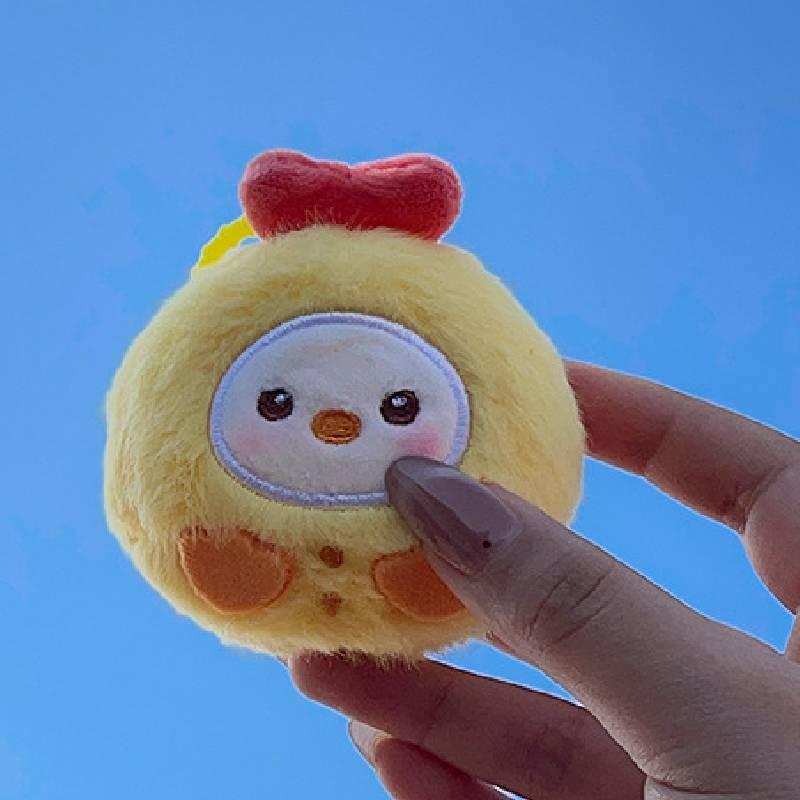 Squeak Panda Pig Chicken Plush Keychain Cartoon Animal Pendant Decoration Gift