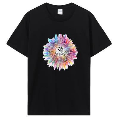 T-Shirt mit Regenbogen-Motiv, wunderschönes Mandala-Grafikdruck, Damen, Unisex, Baumwolle, cooles, lässiges T-Shirt, kurzärmelig, T-Shirt, Tops, Streetwear