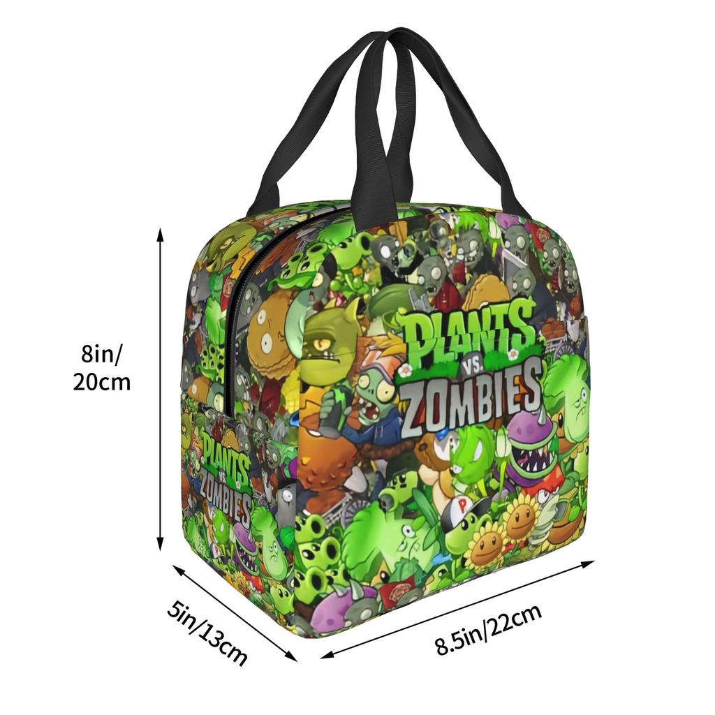Planten vs. Zombies Spel Geïsoleerde Lunchtas voor Vrouwen Lekdicht Koeltas Thermische Bento Box School