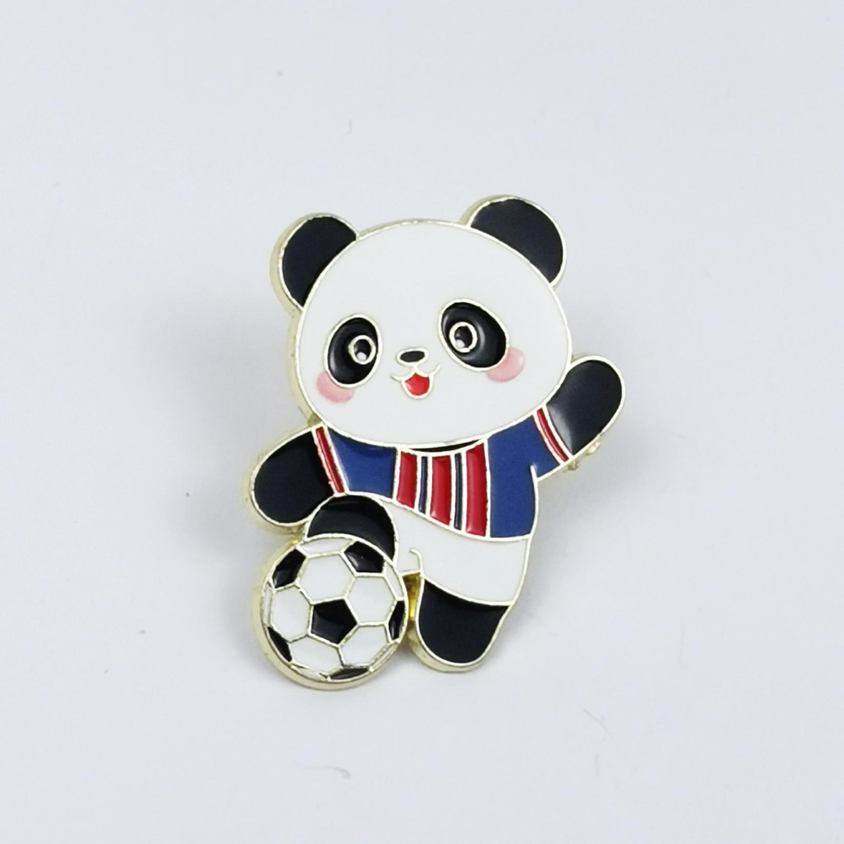 Cute Panda Football Cartoon Brooch - World Cup Sports Souvenir Fashion Badge