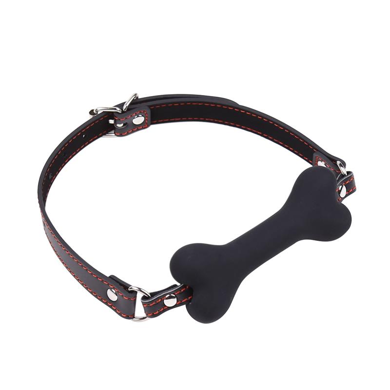 Silicone Bone Shape Gag 12 Cm Black