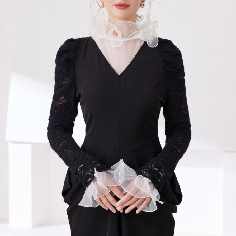 Reusable Fashion Collar Insert Delicate Lace Trim Polyester Layered Neckline Accessory For Various Clothing Styles
