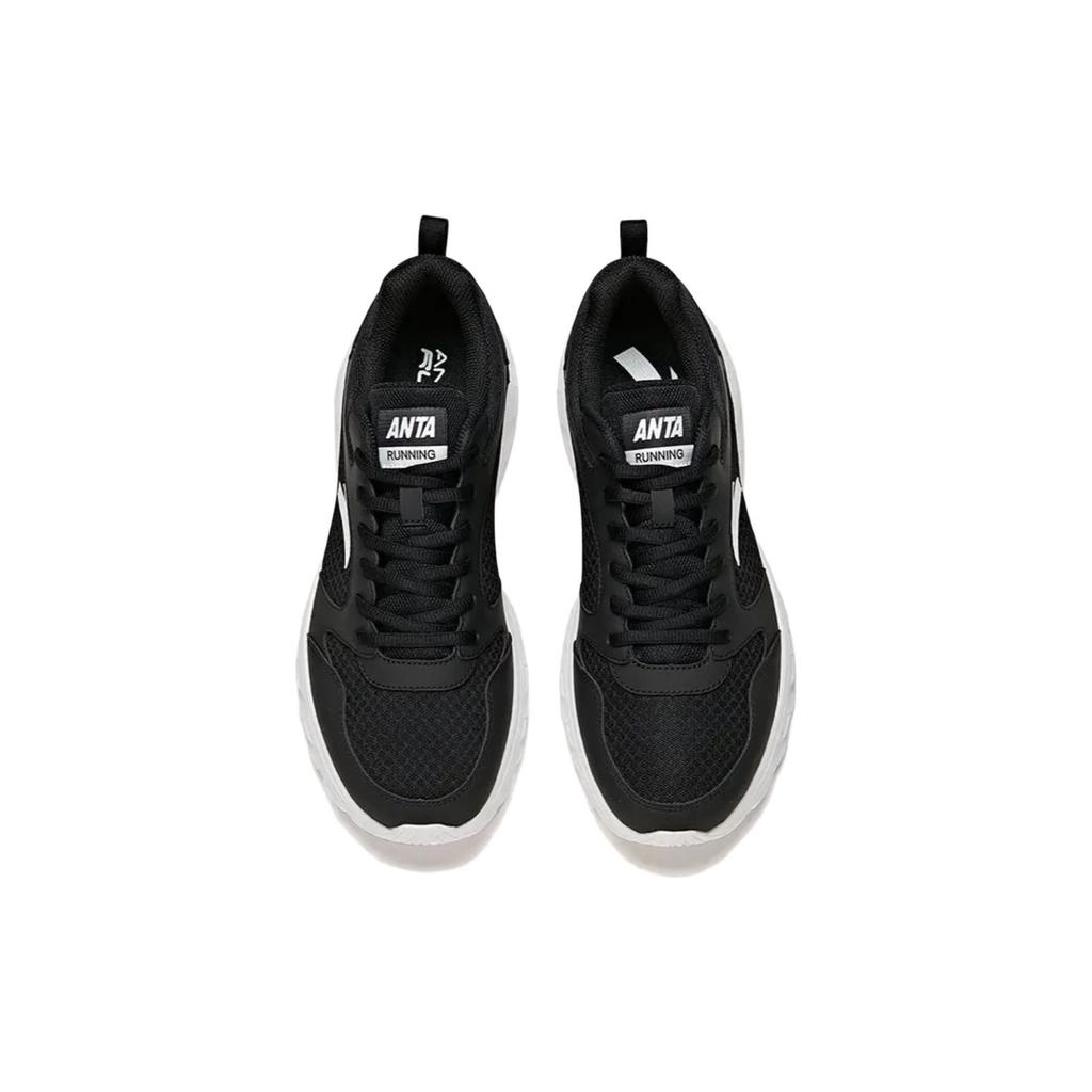 New Anta Cushioning Slip Resistant Low Top Running Shoes Men's Black White 912145520-6