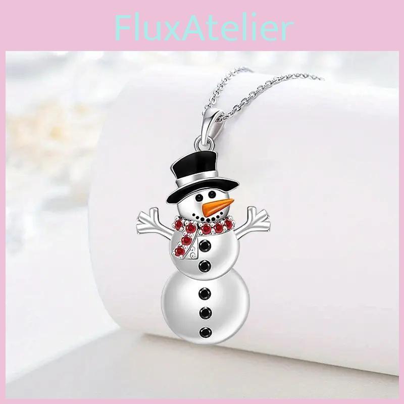 Shaped Doll Cute Christmas Necklace With Rhinestone Alloy Chain For Wear Holiday