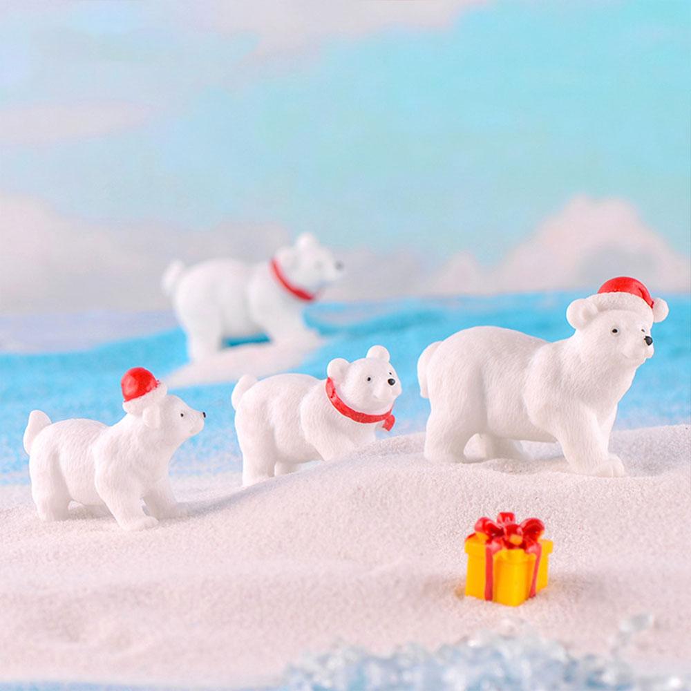 Christmas Elk Penguin Polar Bear New Year Creative Micro Landscape Snow Scenery Design Decoration Creative Resin Animal Gift