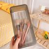 Transparent Makeup Brush Storage Box Dustproof Beauty Egg Lipstick Storage Box With Cover Portable Desktop Storage Bucket