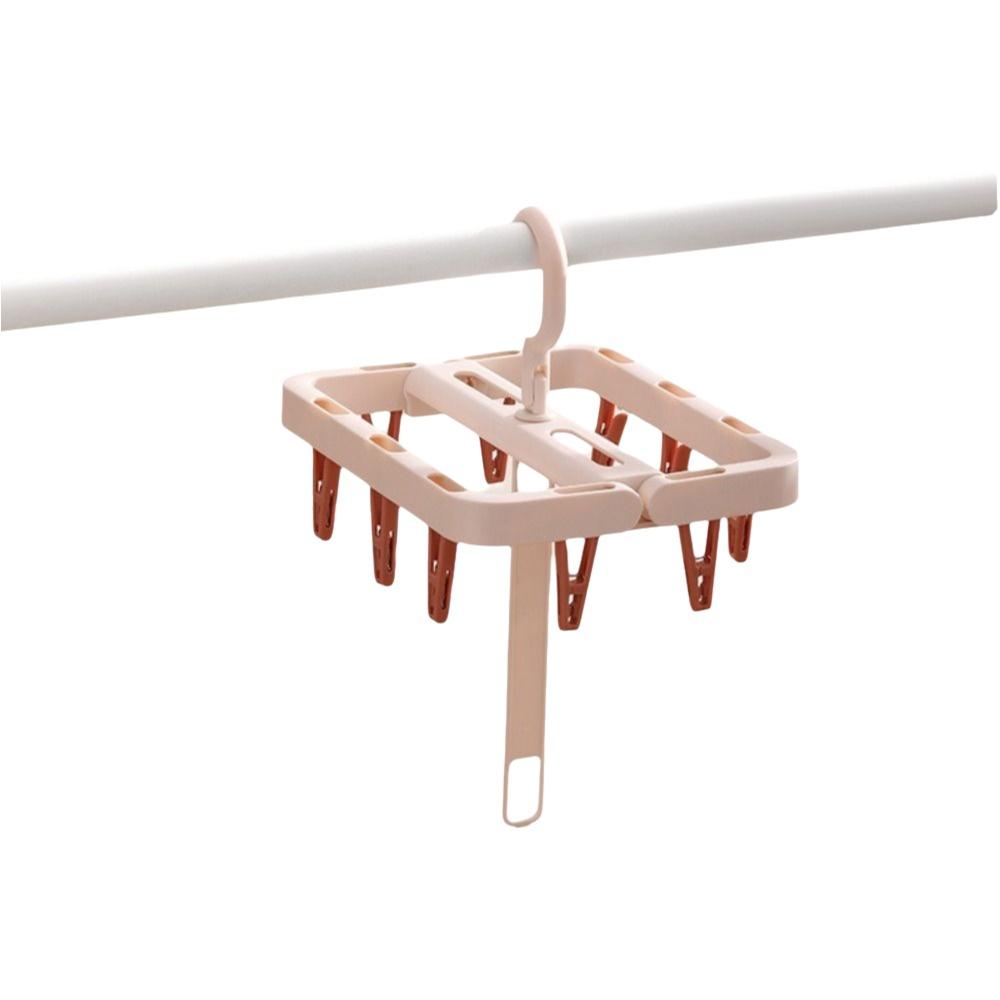 Windproof Collapsible Clothes Drying Rack Plastic Hanging Drying Rack Sock Drying Clip  Travel