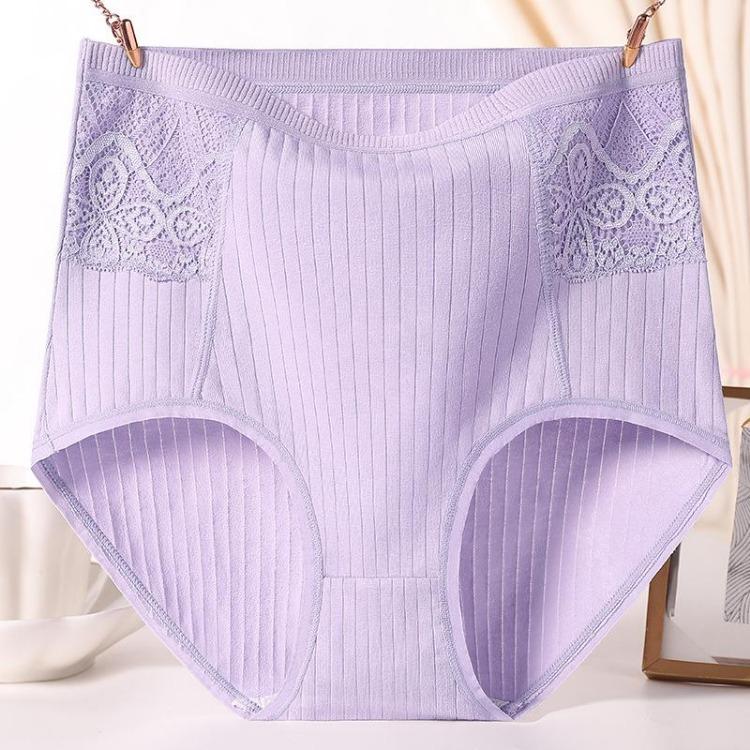High Waist Women Panties Soft Breathable Underwear Plus Size Briefs Solid Color Lady Underpants