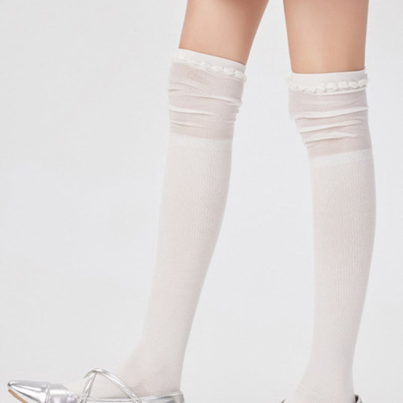 TSH See-through Detail Knee-High Socks 3 Colors