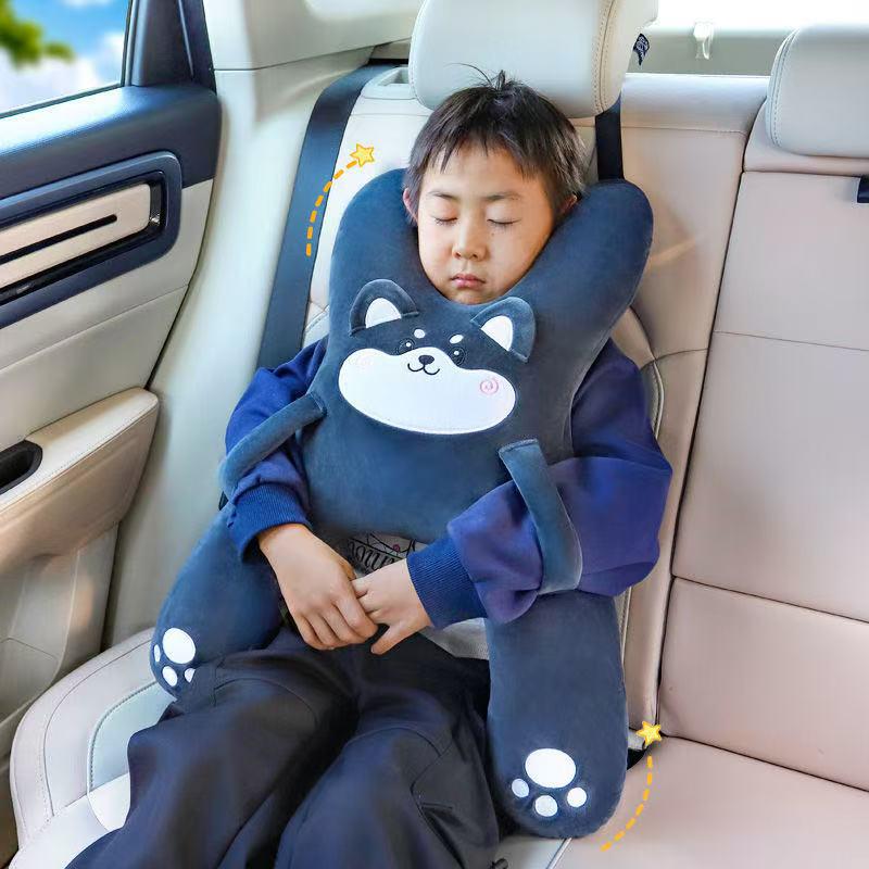 Children's Car Seat Headrest: Cute Cartoon Anti-Neck Support Pillow for Sleeping