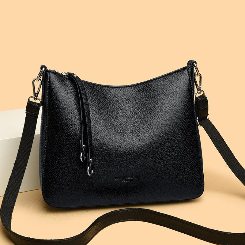 Explosive Pure Leather Bag, New Fashionable and Versatile Leather Women's Bag, Single Shoulder Crossbody, Hand-held Crossbody Bag