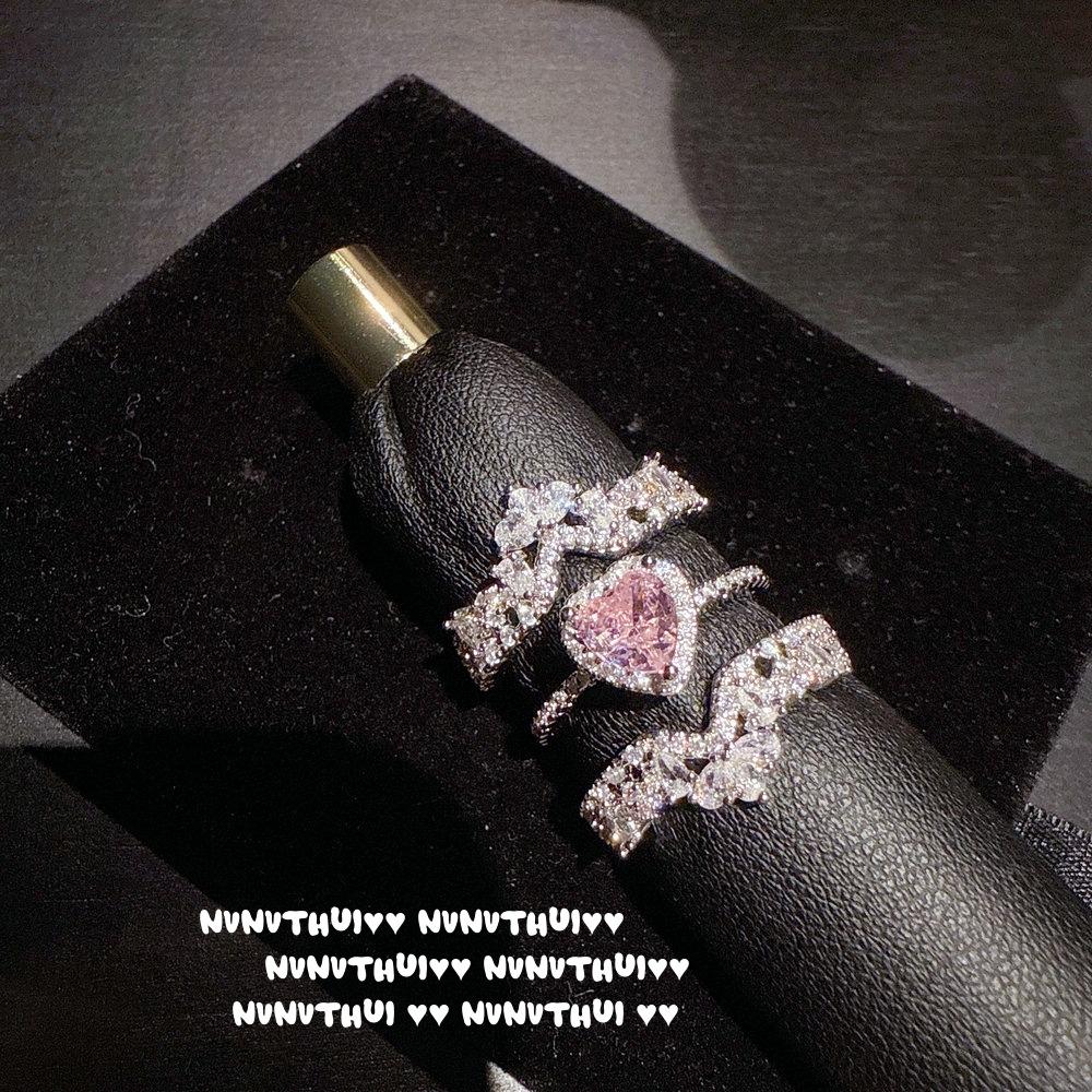 Haute Couture Jewelry High Carbon Love Crown Various Ways To Wear Detachable Ring Morgan Powder Love Bubble Zircon Necklace