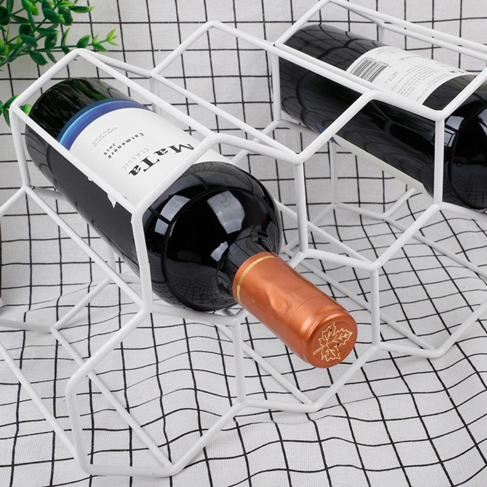Modern Black Decorative Honeycomb Hexagon Barware Shelves Wine Display Holder Wine Storage Holder Wine Bottle Storage Wine Rack nero