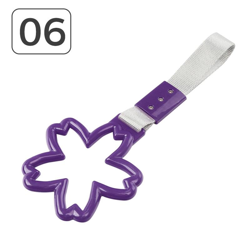 Flower-shaped Plastic Pull Ring Car Handrail Belt Decorative Rear Bumper Warning Ring Subway Train Bus Handle Strap