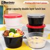 Disposable Double-Layer Noodle Bowl with Lid, 1250ml