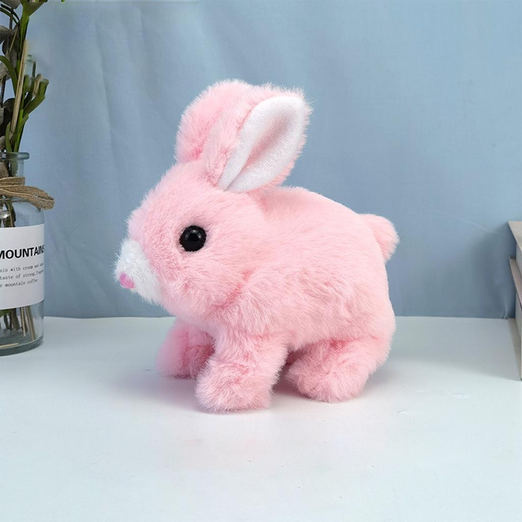 Electric Plush White Rabbits Toy Fluffy Educational Interactive Bunny Toys Suitable for Haunted House Decoration