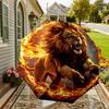 Flaming Lion: A Unique and Powerful Umbrella Design   Perfect for Outdoor Adventures, Auto Open/Close Functionality, Ideal As a Gift for Travel