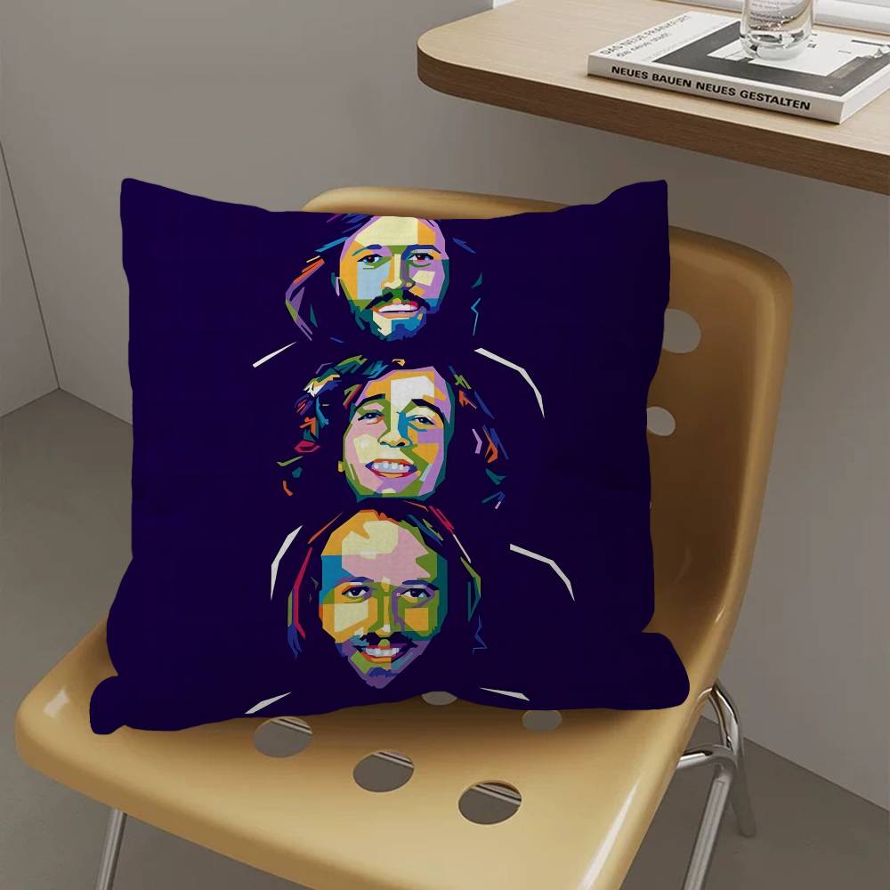 Bee Gees Singer Pillow Cover for Bedroom Room and Living Room Sofa Decorative Cushion Cover