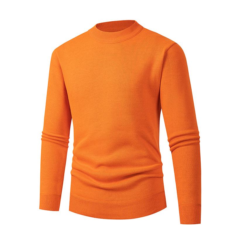 Men's Slim Fit Half-Turtleneck Sweater - Fashionable Solid Color Knit
