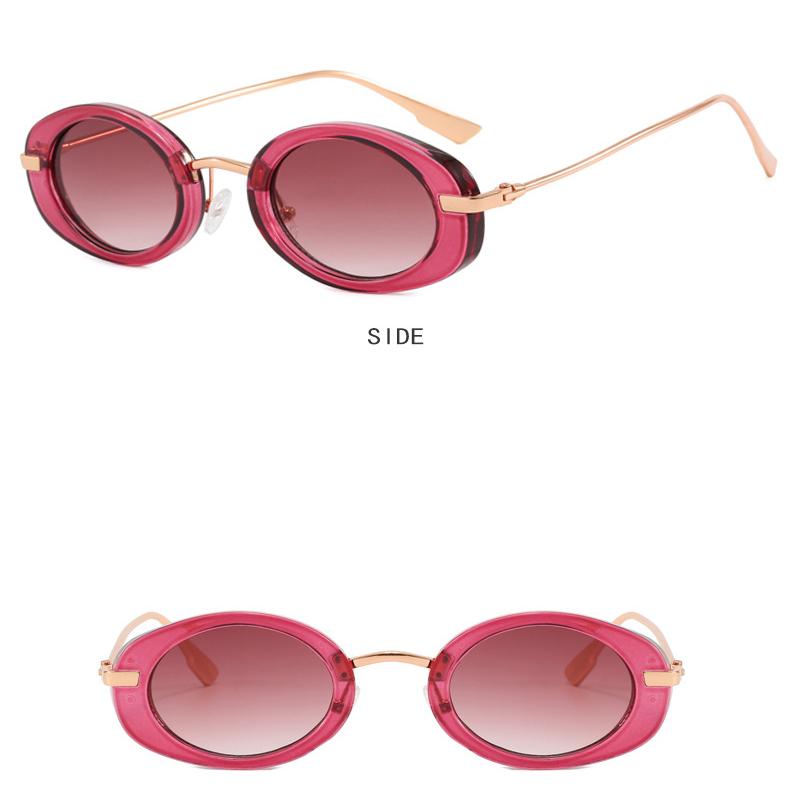 Ladies Sunglasses, Small Frame Oval Retro Too Catwalk Metal Glasses, Personalized Decorative Beach Travel Photo Sunglasses