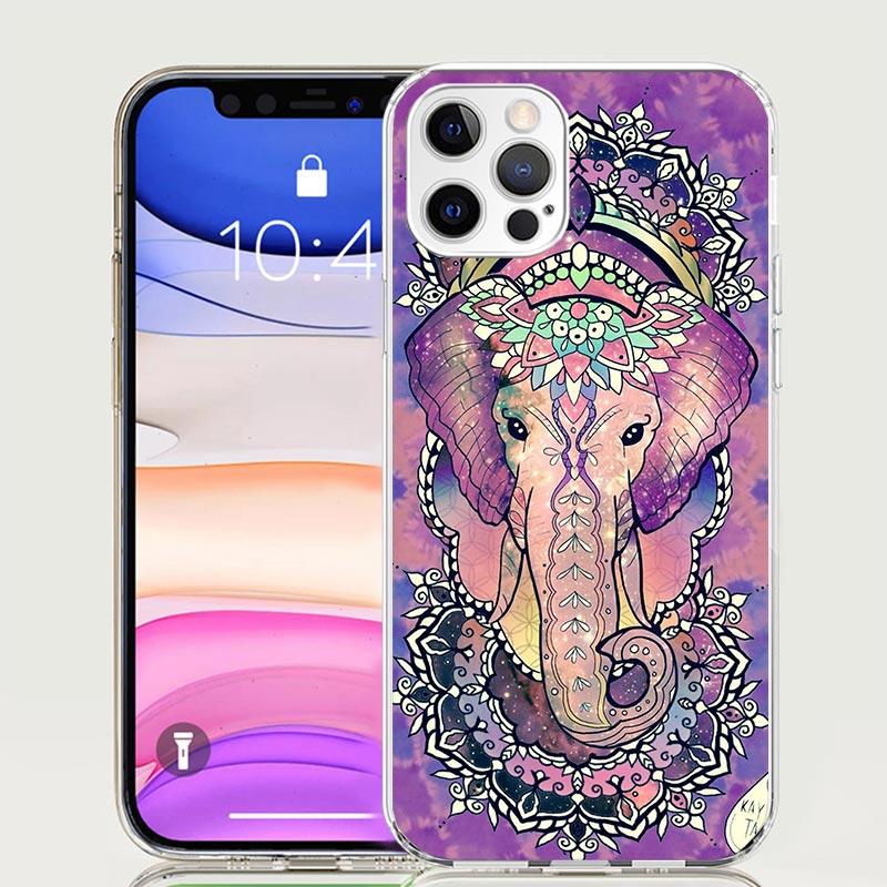 Elephant Mandala Aztec Phone Case For iPhone 17 Air 16 15 Plus 11 14 Pro Max 13 Mini 12 7 8 + SE Pattern Art Customized Cover 17