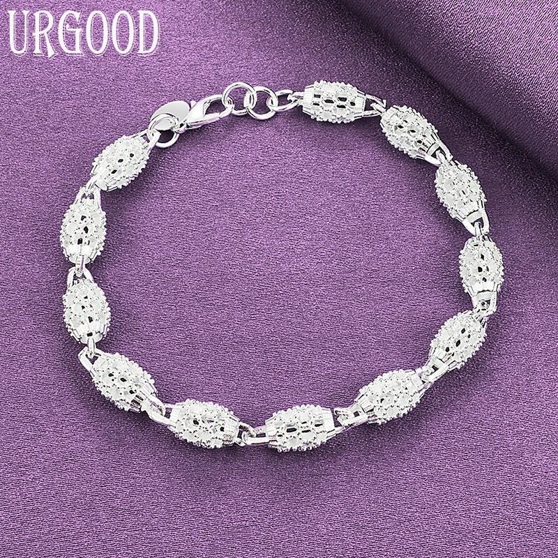 925 srebro owalna bransoletka prezent modna biżuteria