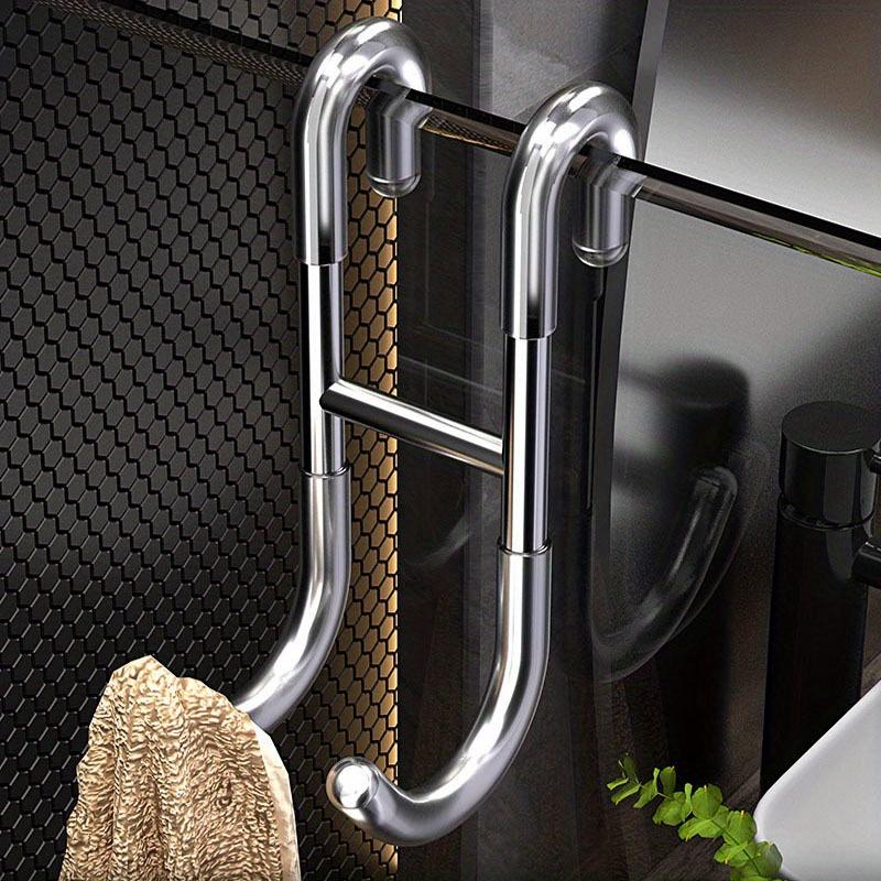 1pc Stainless Steel Towel Hook, No-Drill Robe Hook, Heavy-Duty Hanger For Towels, Bathroom Partition Hook