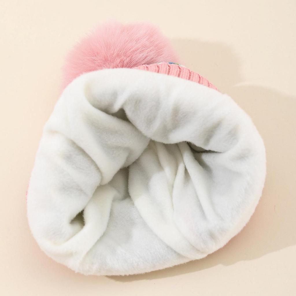 Children's Cute Dinosaur Fleece-Lined Knitted Wool Hat for Autumn & Winter