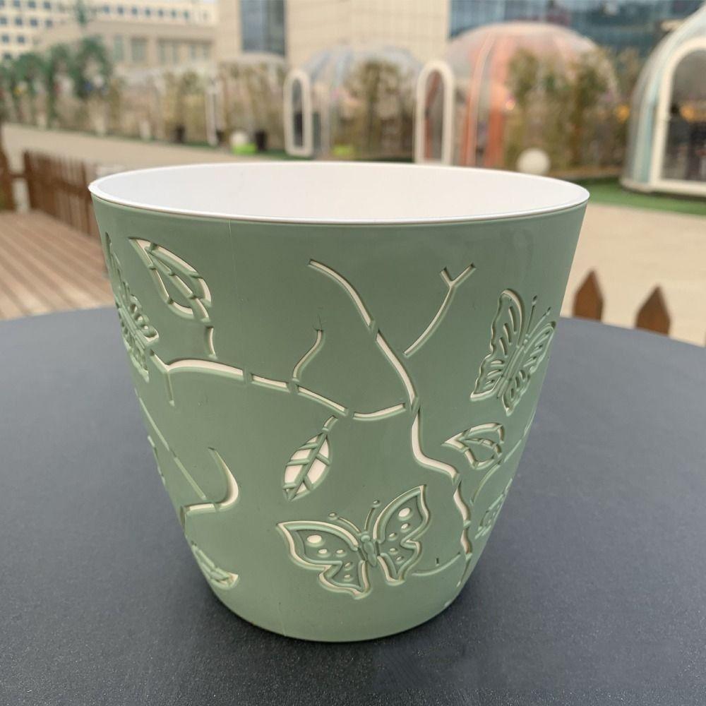 Plastic Succulent Flower Pot Colored Plant Planter Butterfly Relief Flowerpot  Office