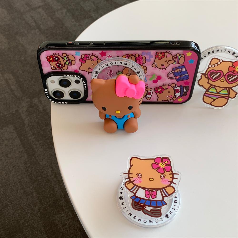 Sanrio Y2K Hello Kitty Cute Cartoon Magnetic Phone Case For IPhone 12 13 14 15 16 17 Pro Max Protective Cover with Stand Fundas