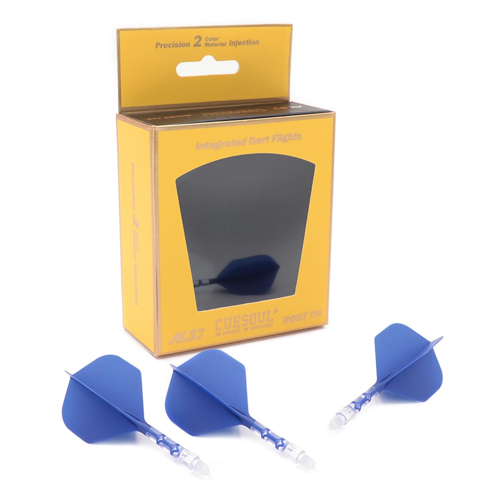

CUESOUL AK57 ROST T19 Series Mixed Shaft Integrated Small Standard Dark Blue Clear L Sizes Two-Tone Dual-Material Flights, Shape, 3-Club Set, 8-Color