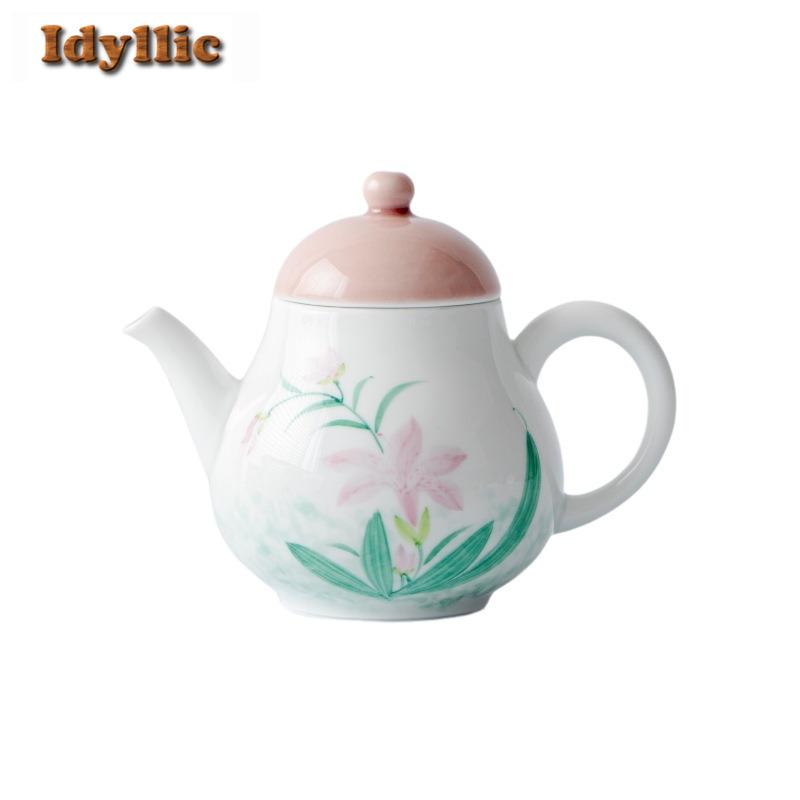 135ml Hand-painted Iris Autumn Kettle Teapot Handmade Tea Infuser Pot Tea Maker Kettle With Filter Drinkware Accessories Gift