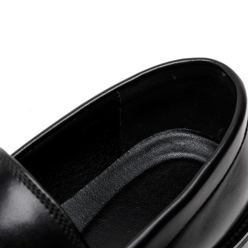 Disparo físico Primavera Nuevo Estilo Casual de Negocios Mocasines de Cuero Puntiagudos Negro Marrón Para el Uso Diario de Oficina de Hombres Zapatos sin Cordones
