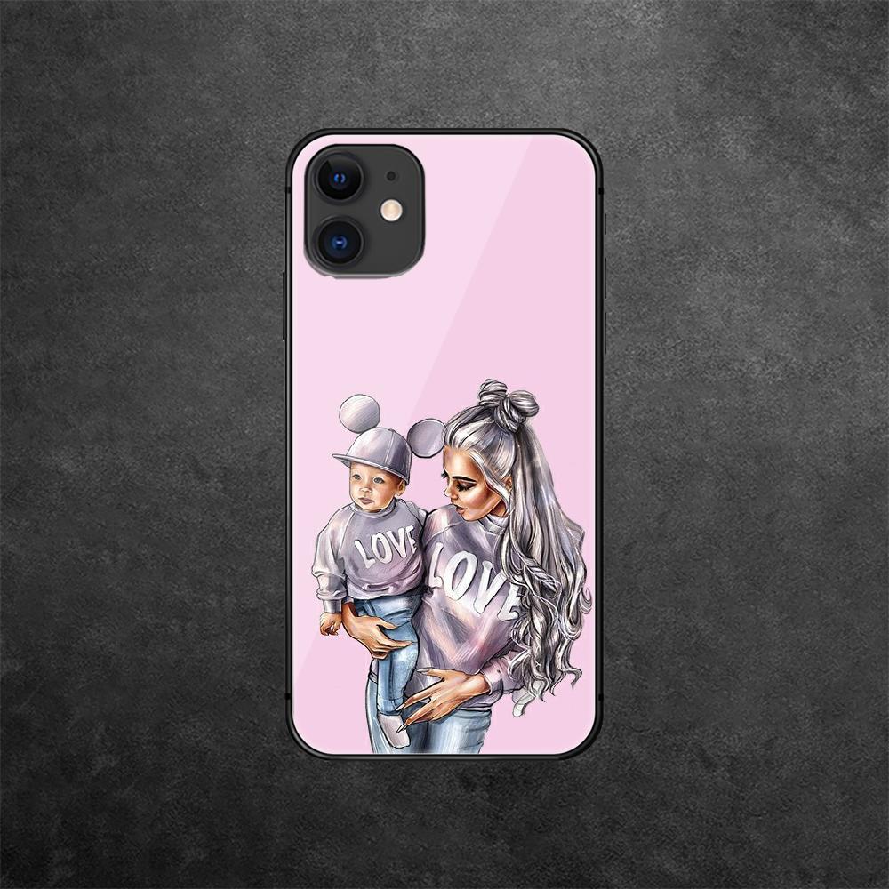 

Чехол для телефона из закаленного стекла для мамы и ребенка, мамы для iPhone Samsung Galaxy OnePlus Oppo Xiaomi Redmi Note SA 7 8 9 10 11 12 13 14 20 21 22 53 Pro Max Ultra iPhone 6 or 6S