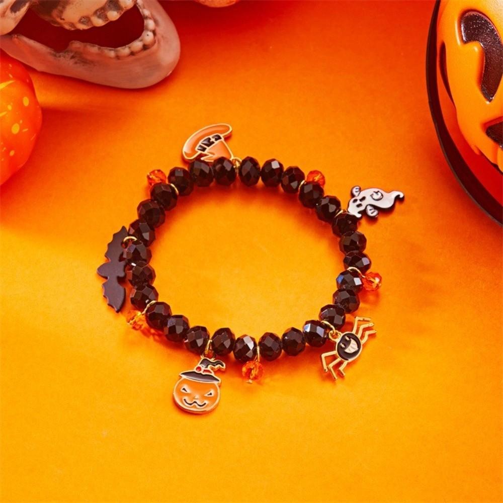 Zinc Zinc Zinc Alloy Pumpkin Pendant Bracelets Resin Crystal Beaded Bracelet  Accessories