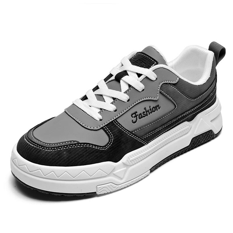 

Классические мужские повседневные кроссовки на платформе, удобные кожаные туфли для скейтбординга, мужские черные кроссовки на шнуровке, мужские Zapatillas De Skate 39 серый