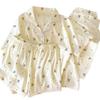 Set Pigiama Coreano Orsetto Stropicciato: Completo estivo a tre pezzi a maniche corte per donna