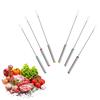 6PCS Stainless Steel Skewers Set for Barbecue Fruit and Dessert Forks with Color Coded Handles for Easy Identification and Durable Use