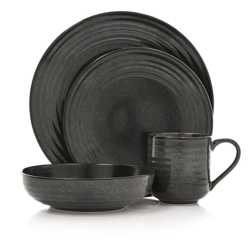 Stoneware Dinner Plate , Dark , Round, Sandsten DUKA