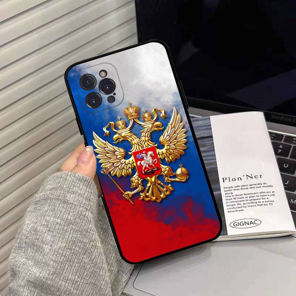 

Russia Flag National Emblem For IPhone 17 16 15 14 13 12 11 Pro Max 17 Air Pro Max Back Cover Phone Case iPhone 11 pro