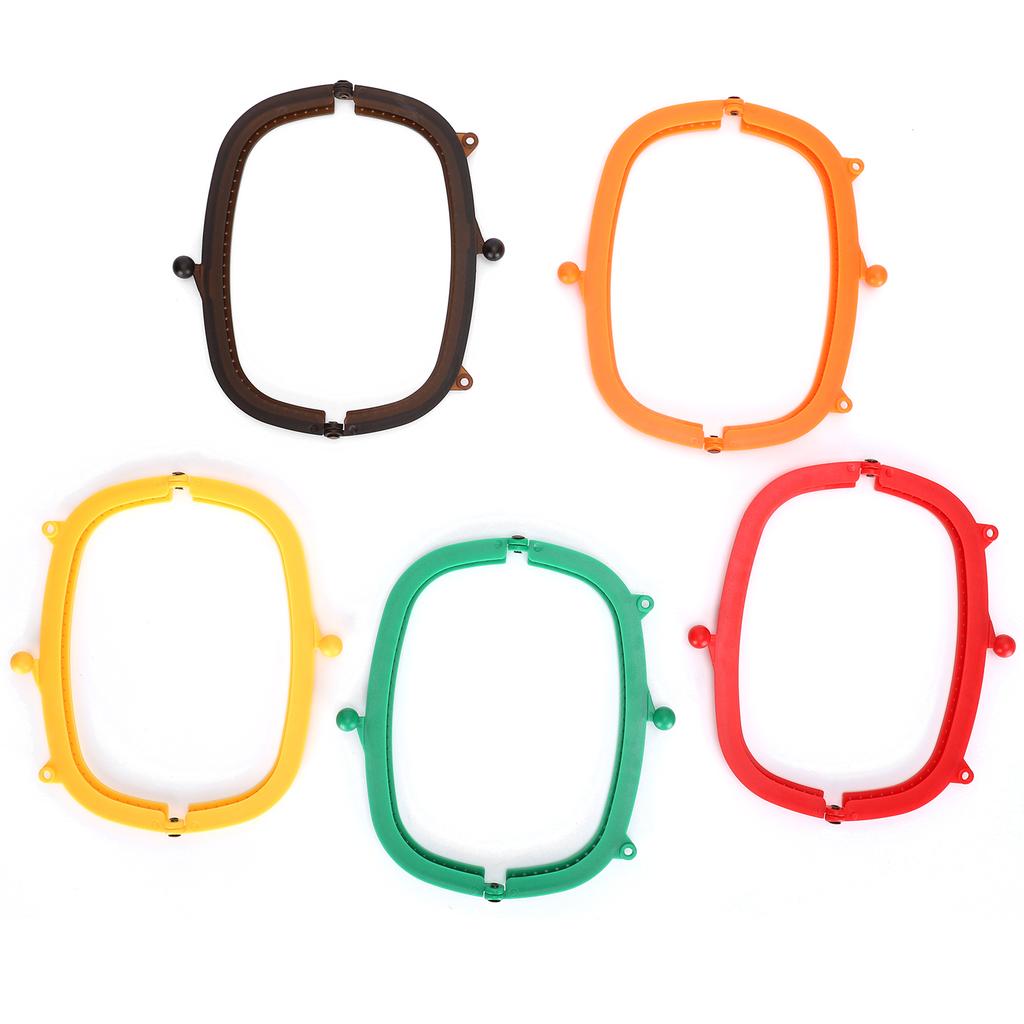 5Pcs Purse Frame Semicircle Candy Colors Curved Plastic DIY Bag Accessories 16cm