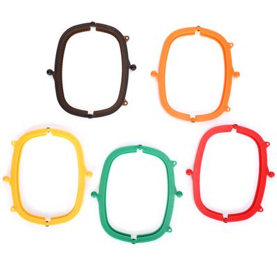5Pcs Purse Frame Semicircle Candy Colors Curved Plastic DIY Bag Accessories 16cm